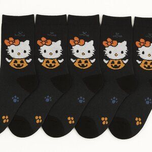 5PK Kids Cartoon Cat Socks NWT Size 2–5 Cute Character Blue / White